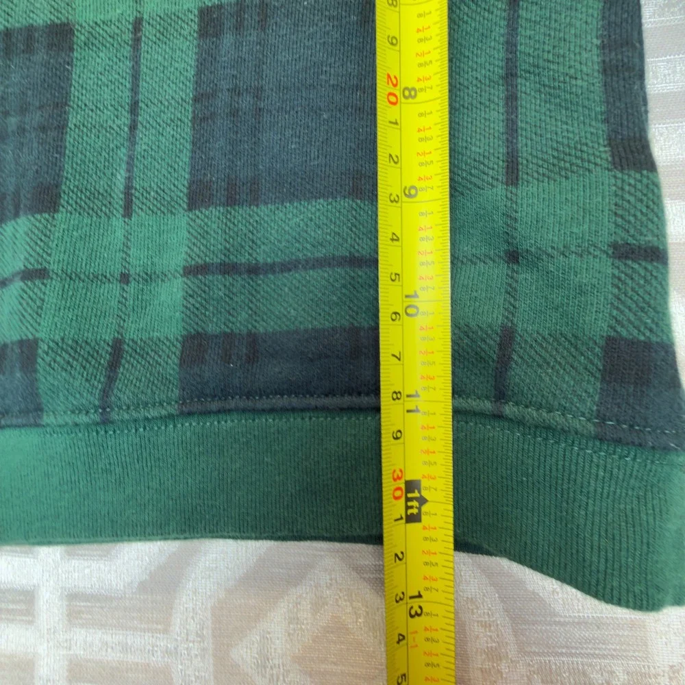 Ralph Lauren Toddler Boys Green Blackwatch Plaid Shawl Collar Sweatshirt 18M